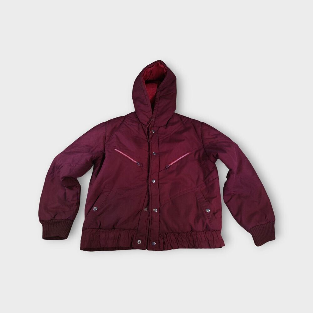 Mens Vintage Chess King Red XL Multi-Layer Coat with Hood 880